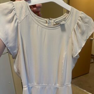 Cream Flutter Sleeve Dress